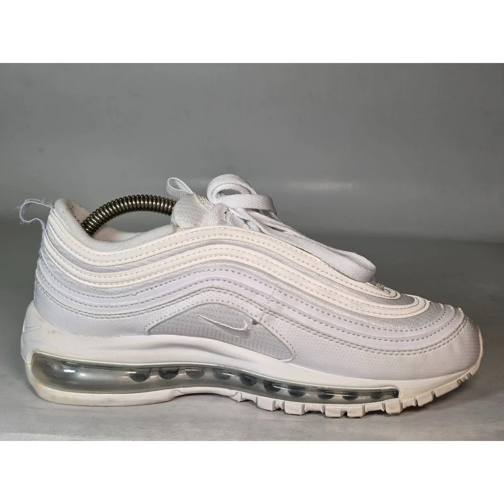 Nike Air Max 97 Youth Sneakers‎ Size 5 Y White Metallic Silver Casual Shoes